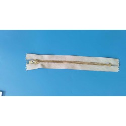 Zip bežový kovový 18cm