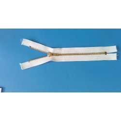 Zip bílý kovový 20cm