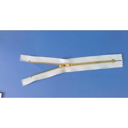 Zip světle modrý kovový 20cm